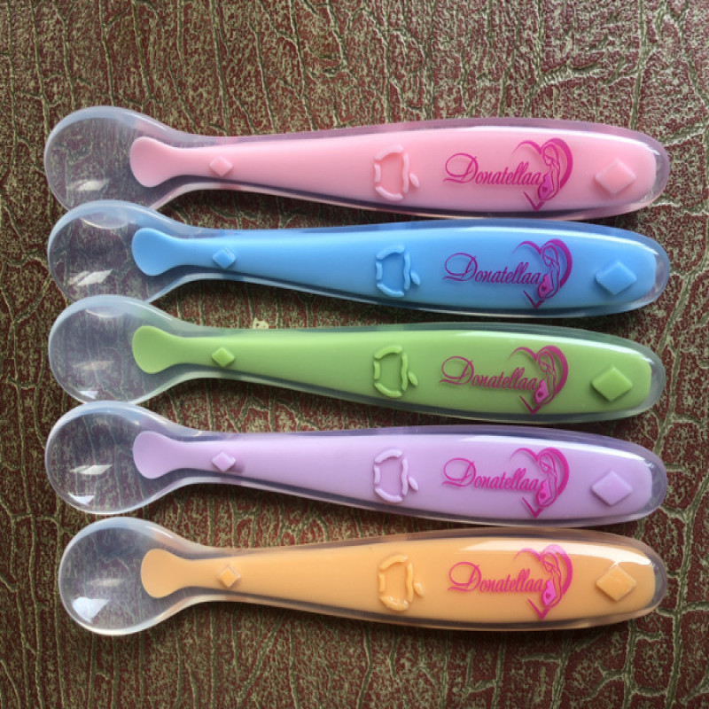 Set of 5 Food Grade High Quality Flexible Soft Ended Silicon Baby spoon Set
